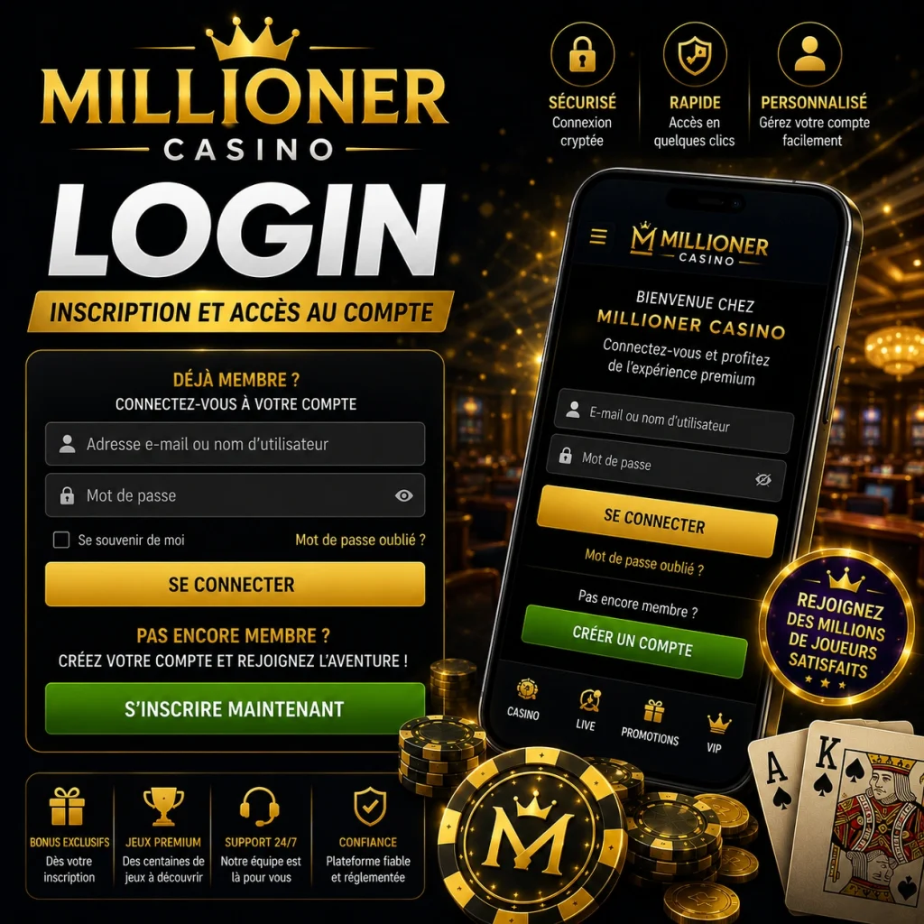 Millioner Casino Login : inscription et accĂšs au compte