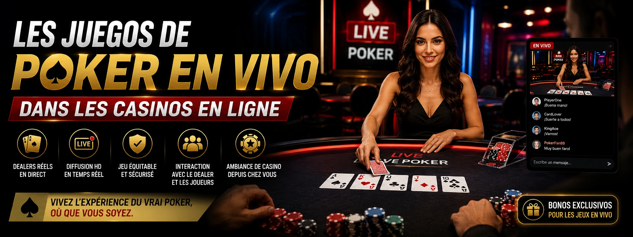 Les Juegos de Poker en Vivo dans les Casinos en Ligne