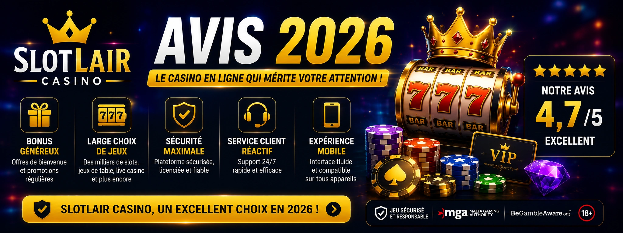 Slotlair Casino Avis 2026 : faut-il vraiment s’y inscrire ?